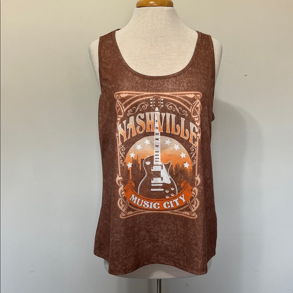 NEW ETCYY Nashville Music City graphic tank top Size XL